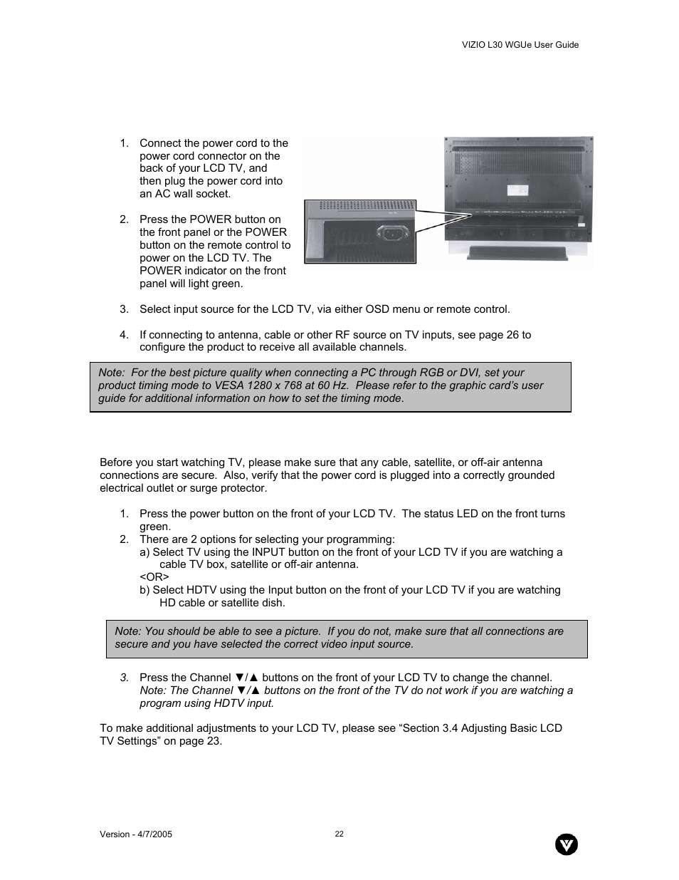 Vizio L30 WGUe User Manual | Page 23 / 46