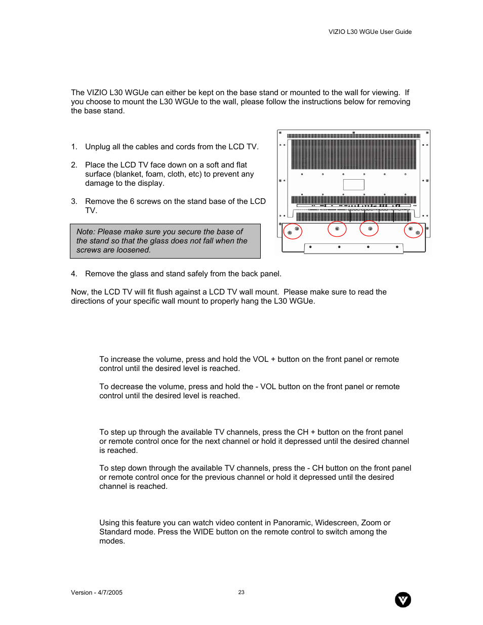 Vizio L30 WGUe User Manual | Page 24 / 46