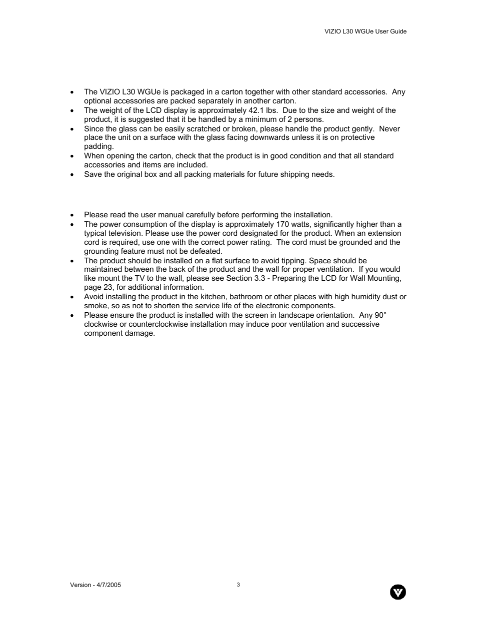 Vizio L30 WGUe User Manual | Page 4 / 46