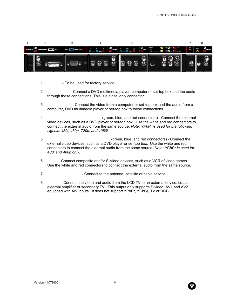 Vizio L30 WGUe User Manual | Page 9 / 46