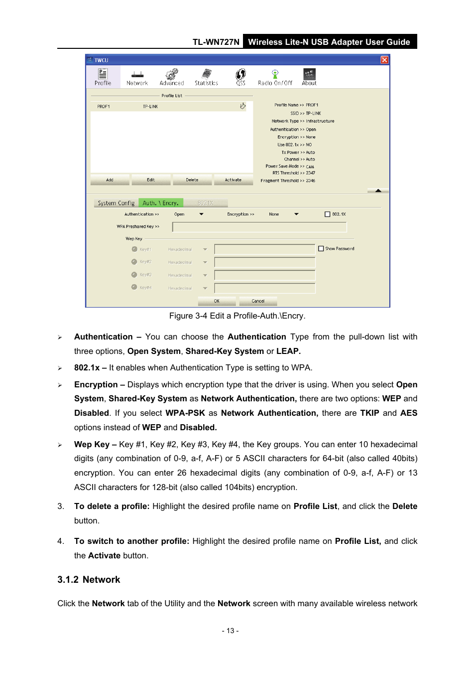 2 network, Network | Vizio TL-WN727N User Manual | Page 17 / 38