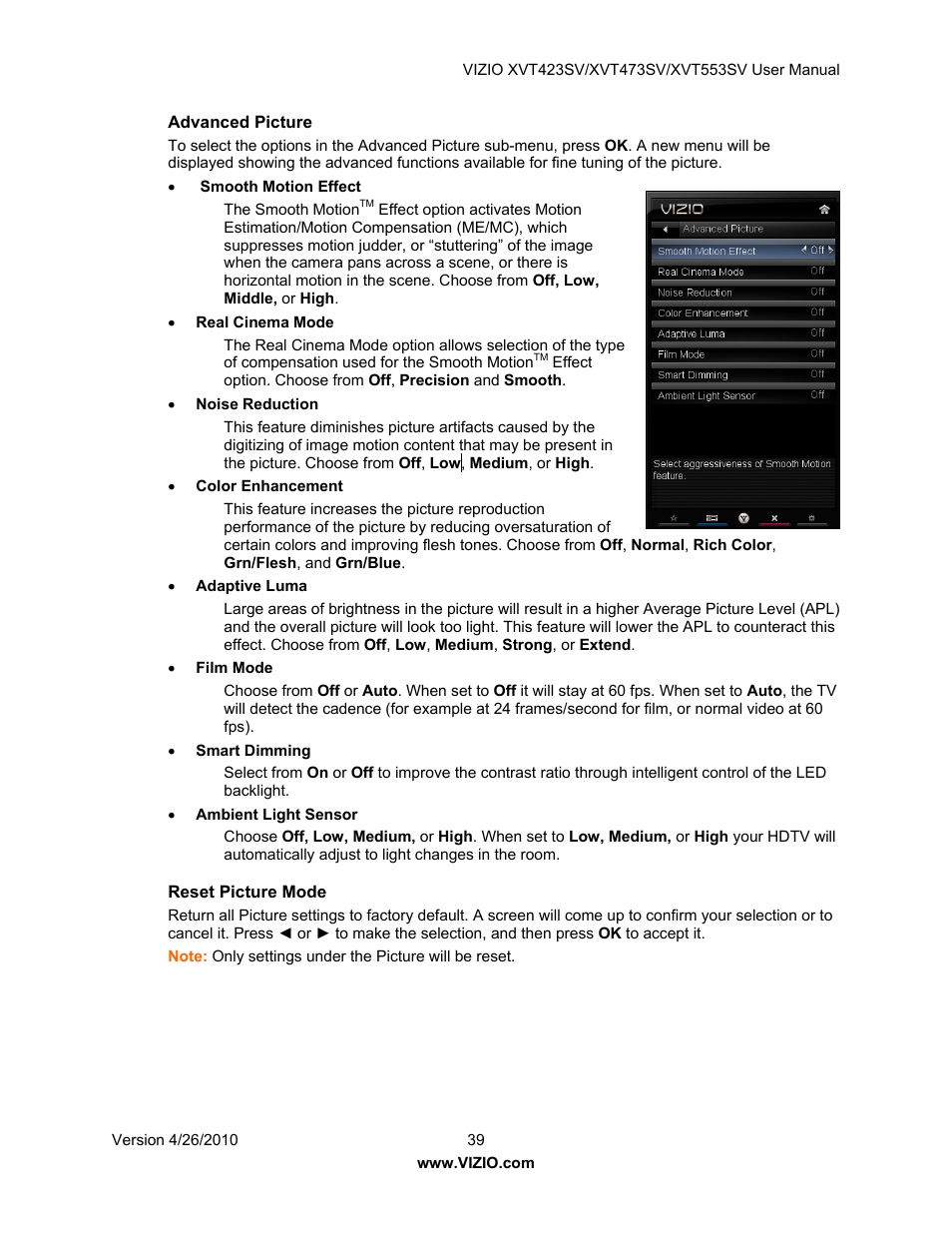 Vizio XVT553SV User Manual | Page 39 / 67