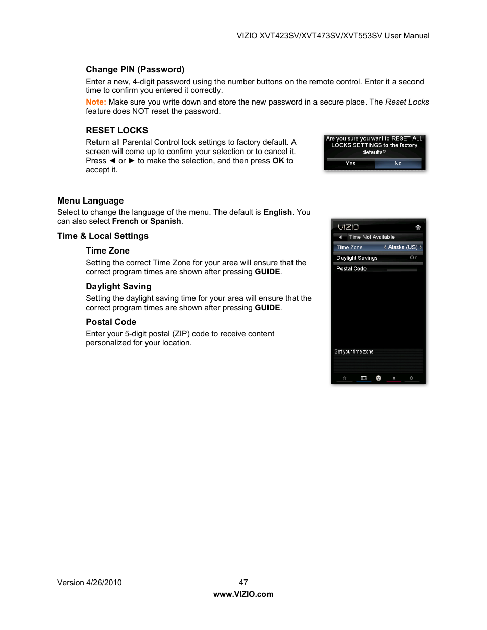 Vizio XVT553SV User Manual | Page 47 / 67