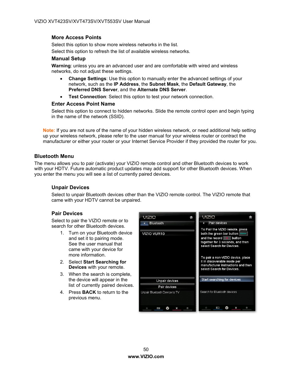 Vizio XVT553SV User Manual | Page 50 / 67