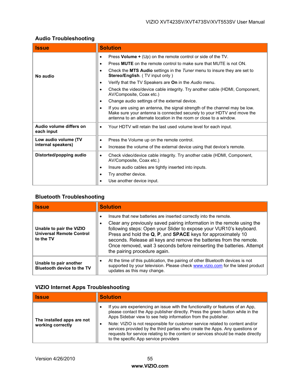 Vizio XVT553SV User Manual | Page 55 / 67