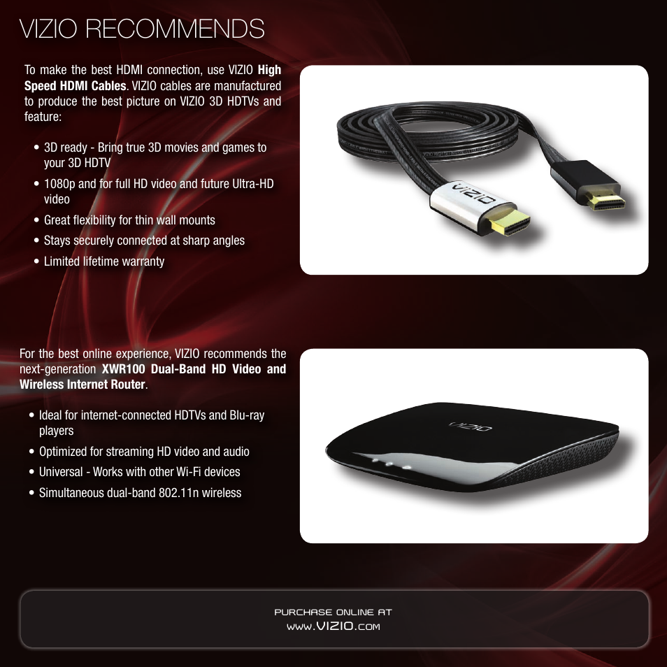 Vizio recommends | Vizio 3D BLU-RAY VBR334 User Manual | Page 10 / 16