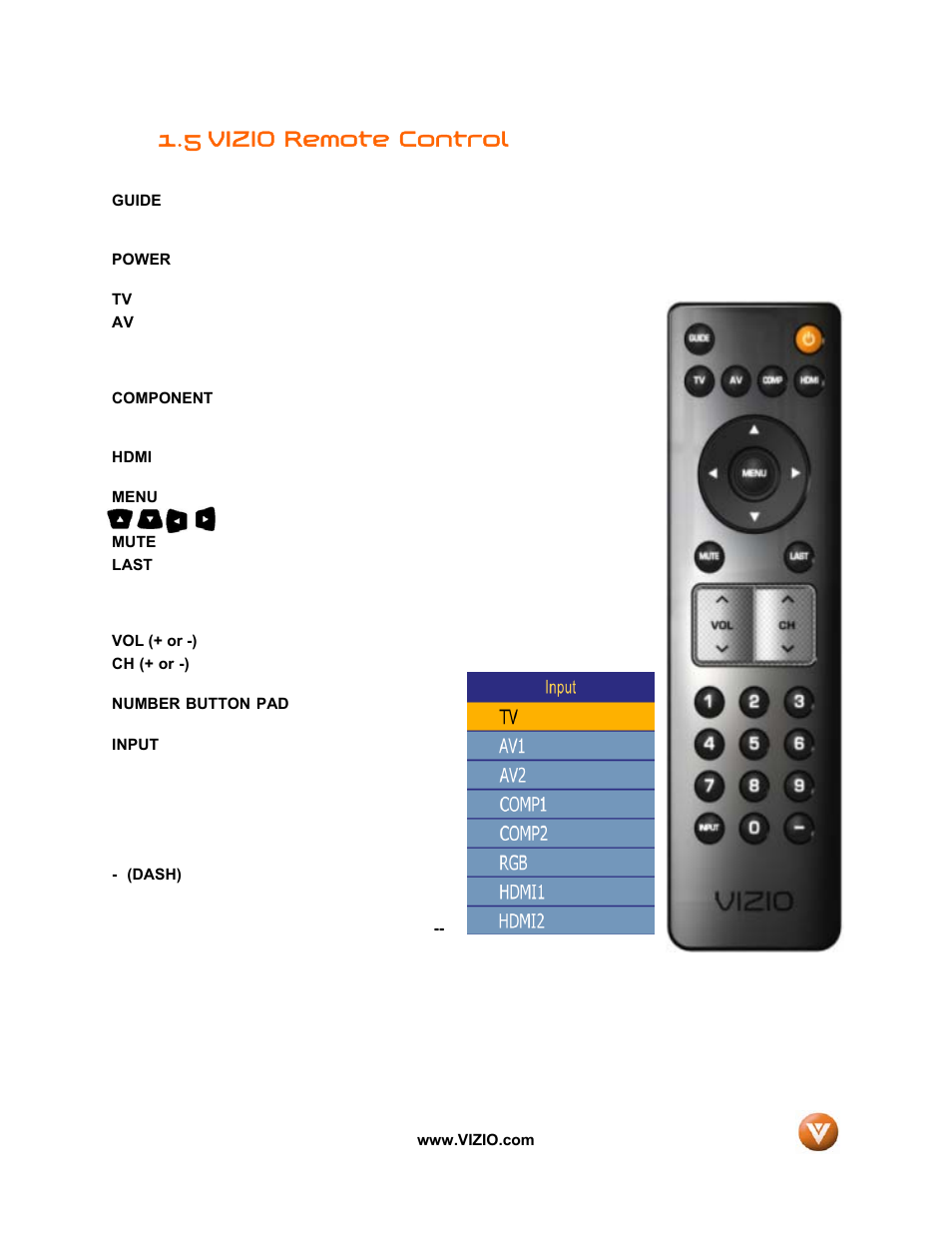 5 vizio remote control | Vizio VIZIO User Manual | Page 12 / 71