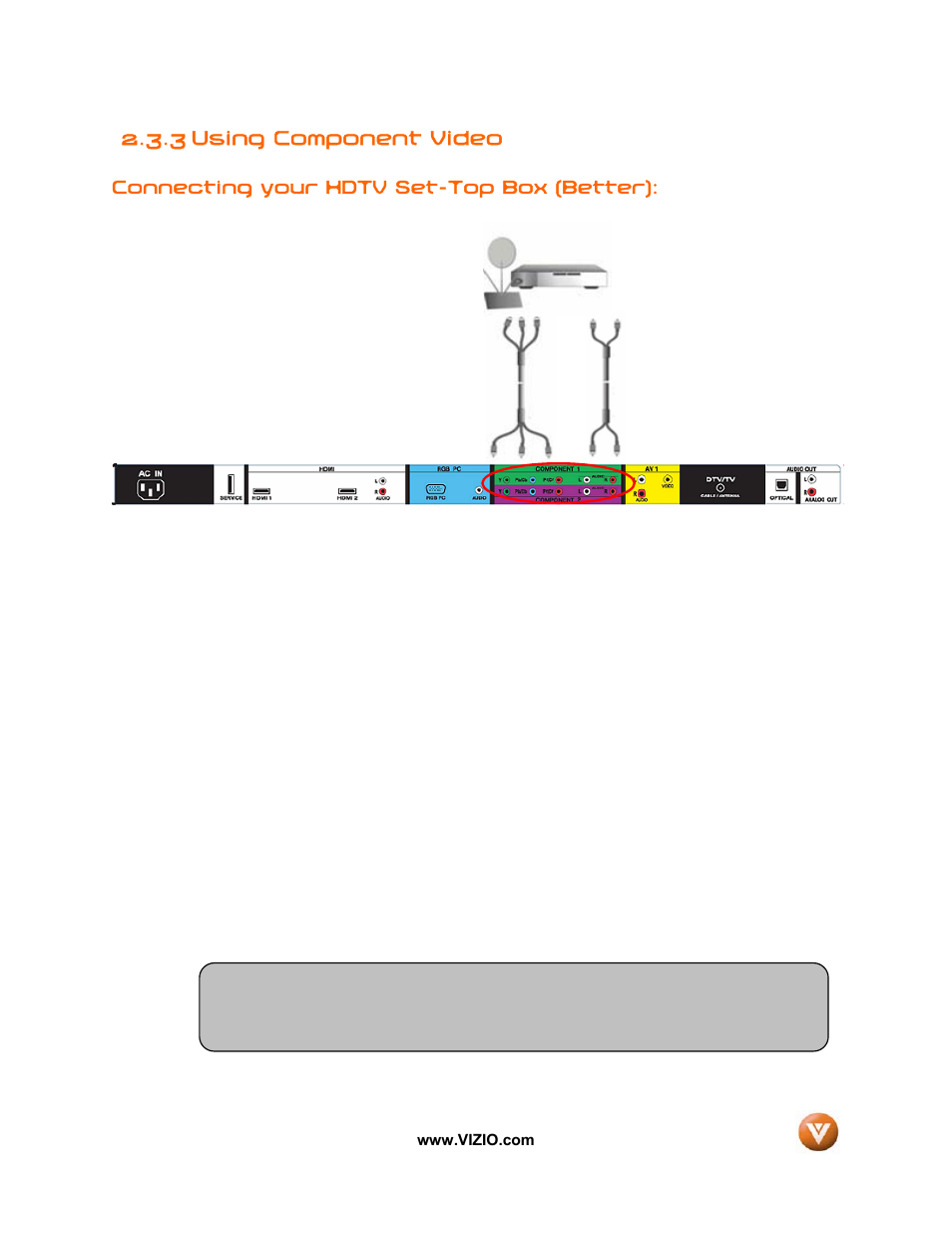 3 using component video | Vizio VIZIO User Manual | Page 18 / 71