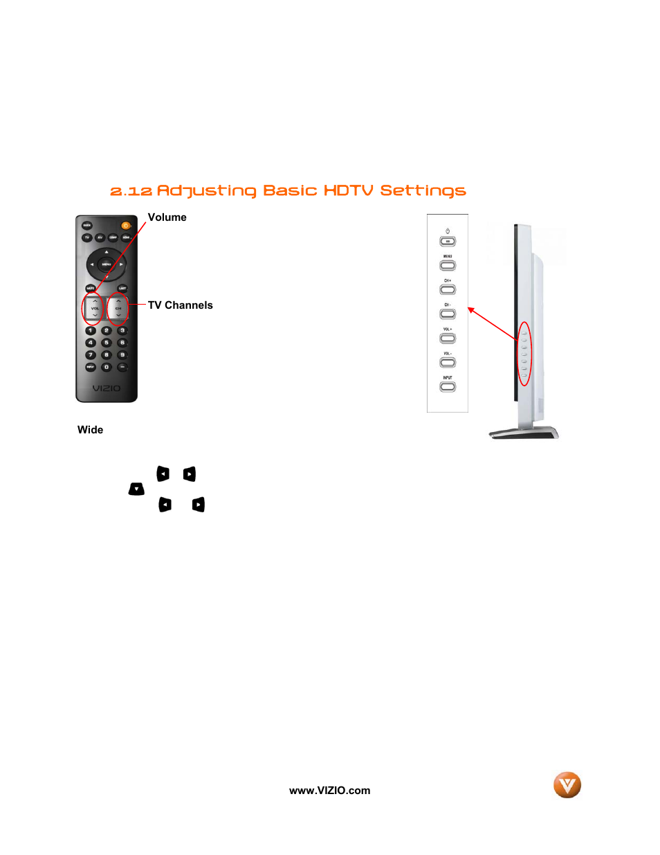 12 adjusting basic hdtv settings | Vizio VIZIO User Manual | Page 34 / 71