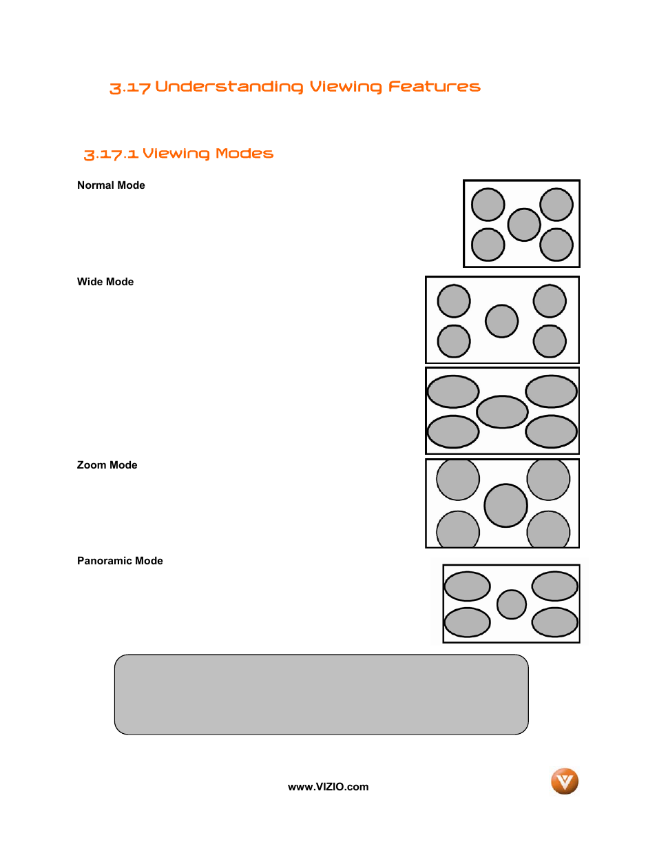 17 understanding viewing features, 1 viewing modes | Vizio VIZIO User Manual | Page 63 / 71