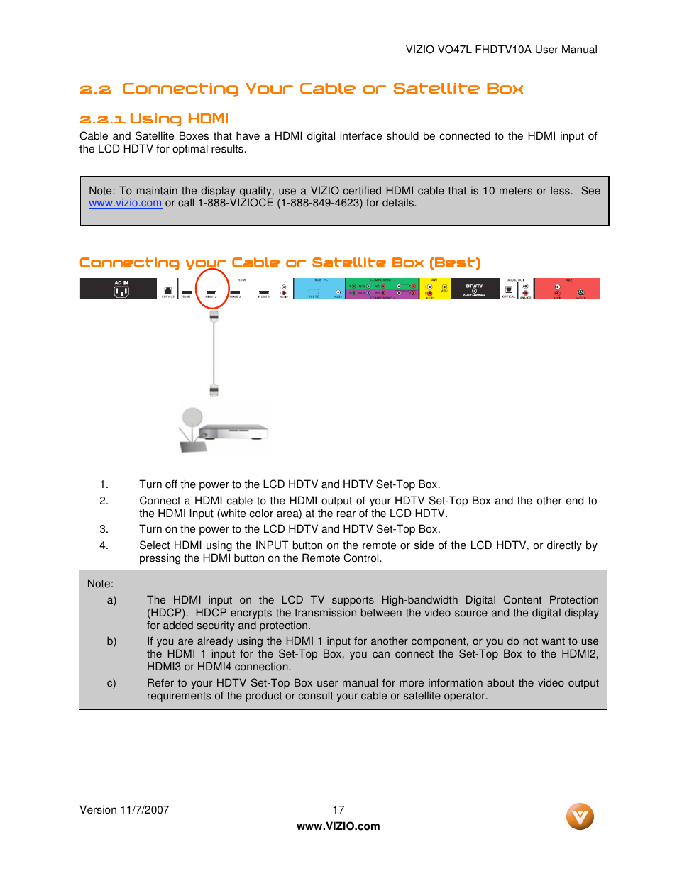 Vizio VO47L FHDTV10A User Manual | Page 17 / 76