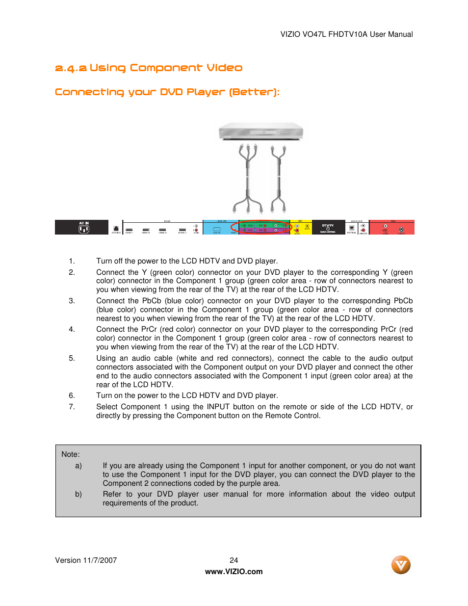 Vizio VO47L FHDTV10A User Manual | Page 24 / 76