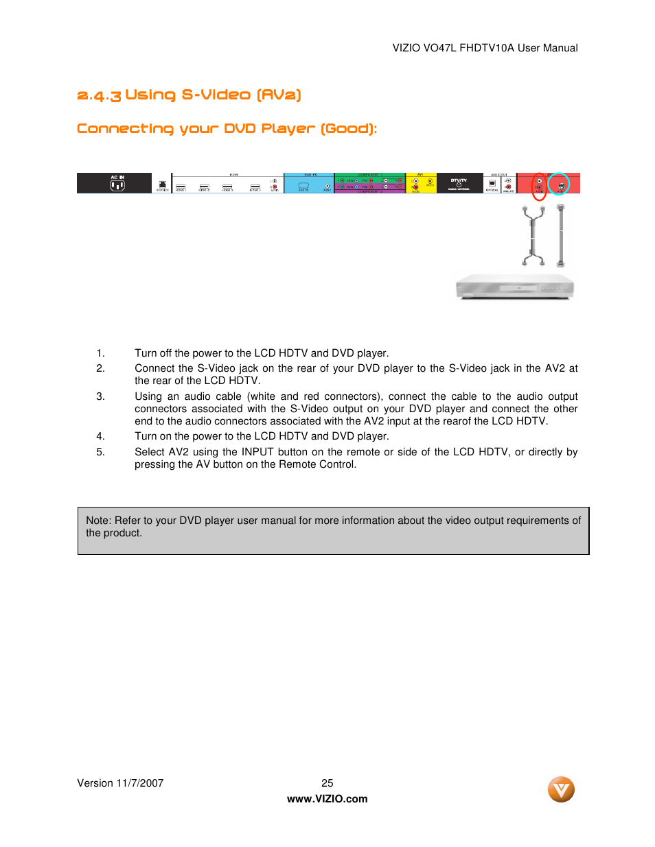 Vizio VO47L FHDTV10A User Manual | Page 25 / 76