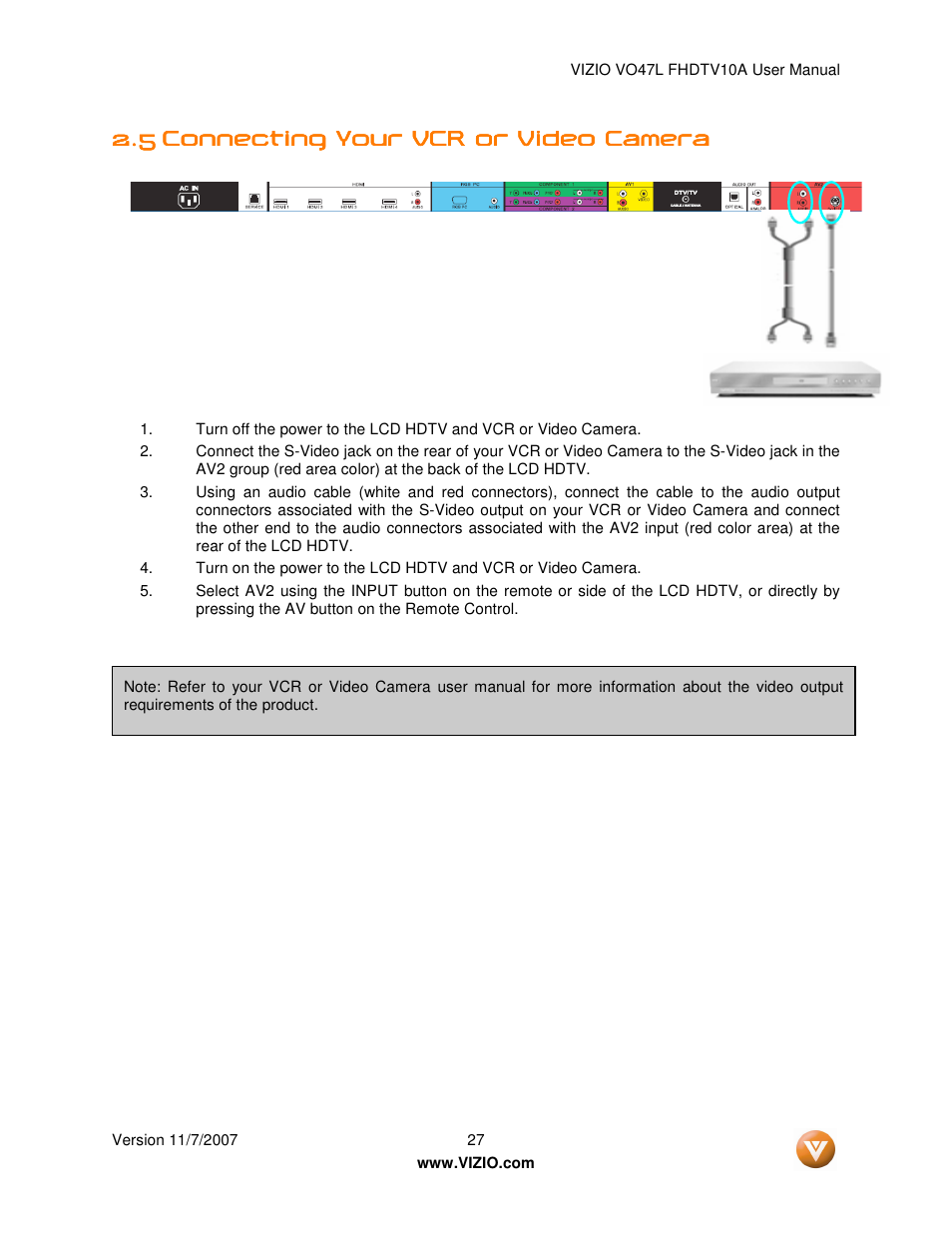Vizio VO47L FHDTV10A User Manual | Page 27 / 76