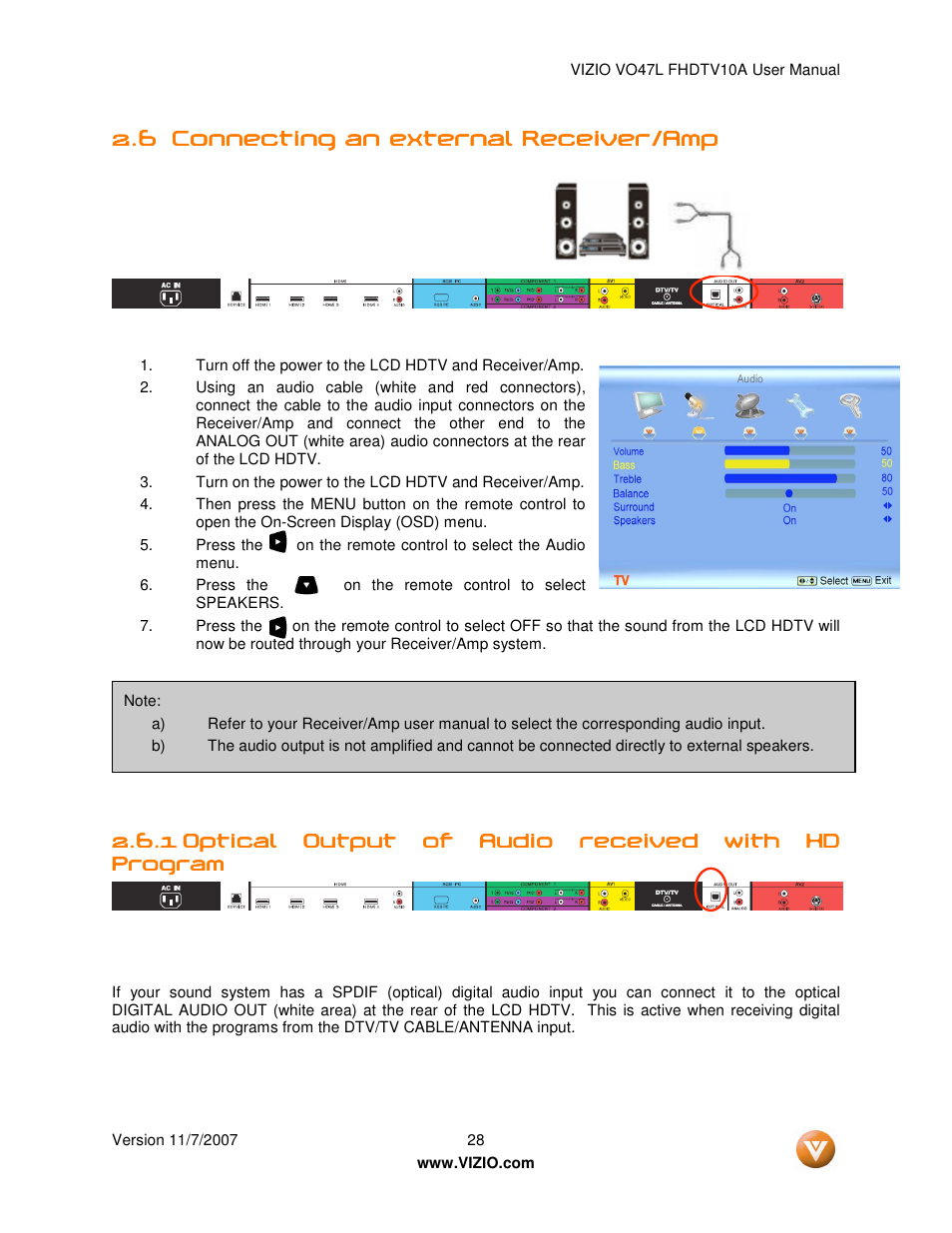 Vizio VO47L FHDTV10A User Manual | Page 28 / 76
