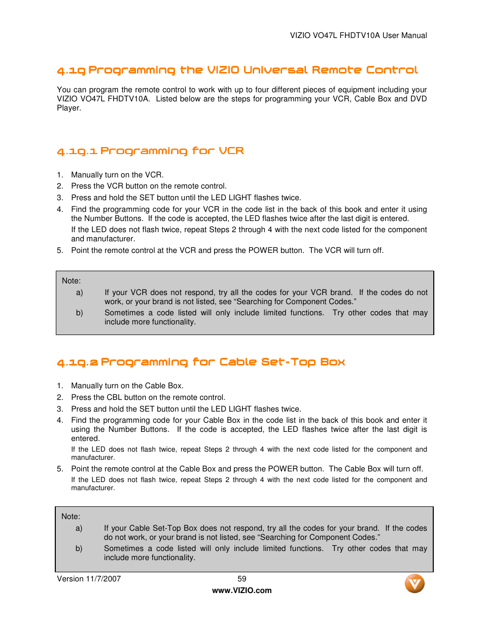 Vizio VO47L FHDTV10A User Manual | Page 59 / 76