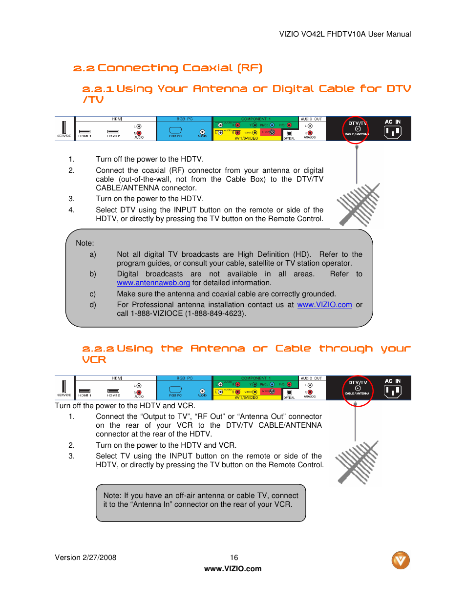 Vizio VO42LF User Manual | Page 16 / 77
