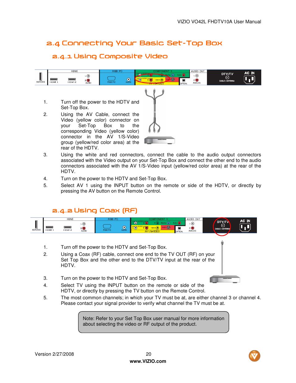 Vizio VO42LF User Manual | Page 20 / 77