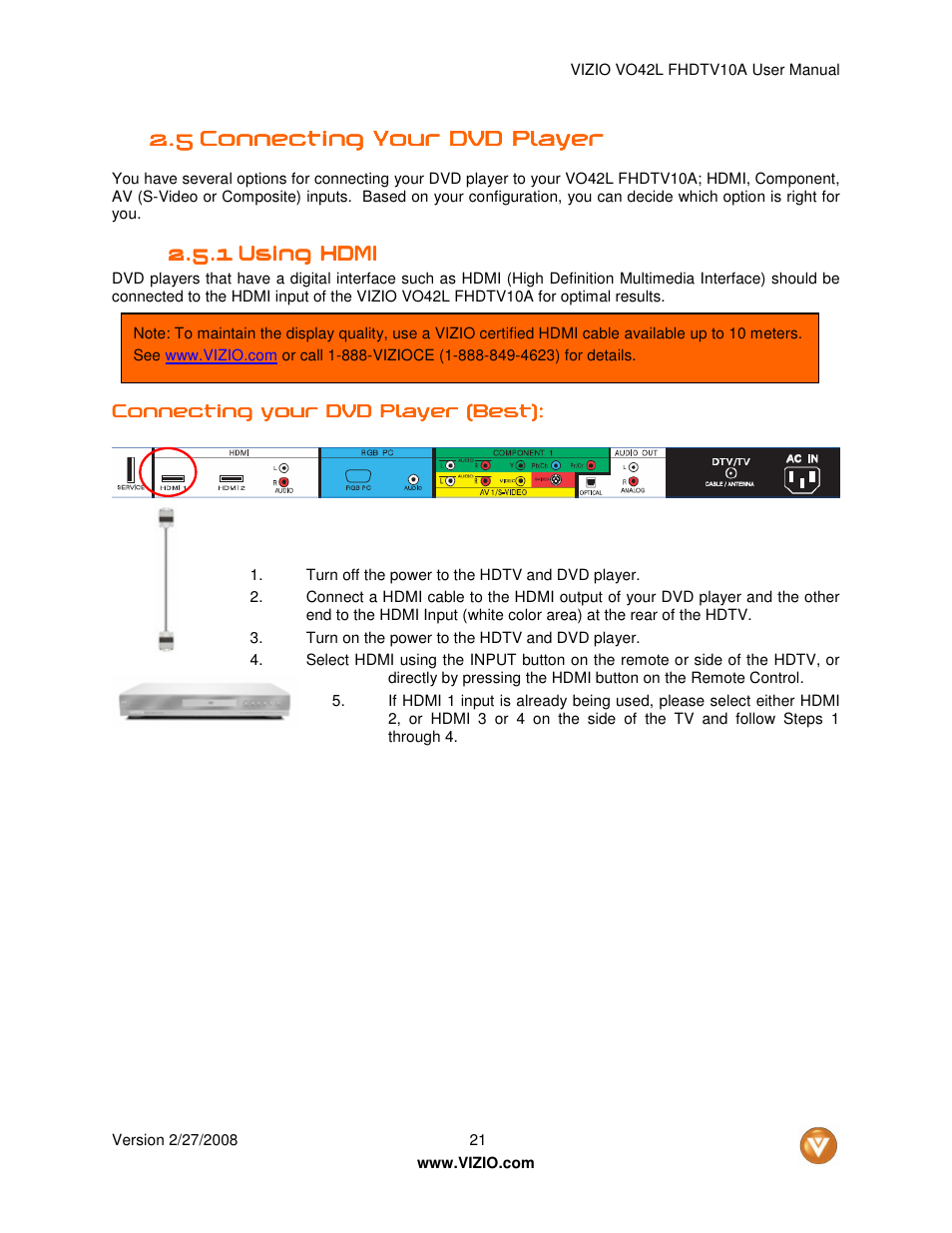 Vizio VO42LF User Manual | Page 21 / 77