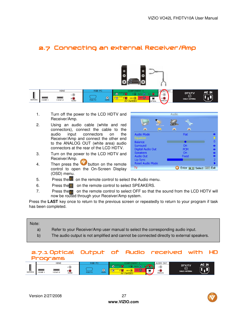 Vizio VO42LF User Manual | Page 27 / 77
