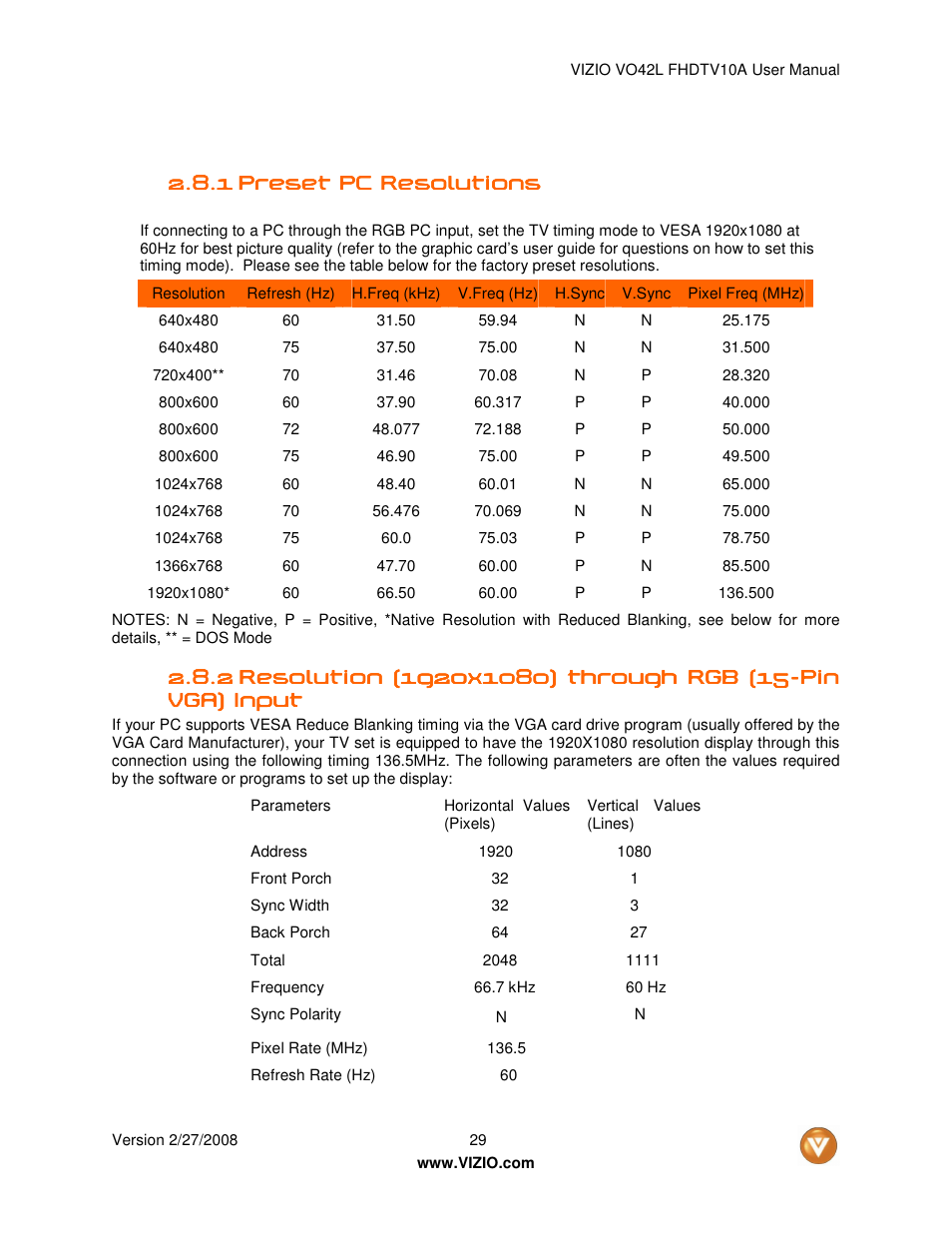 Vizio VO42LF User Manual | Page 29 / 77