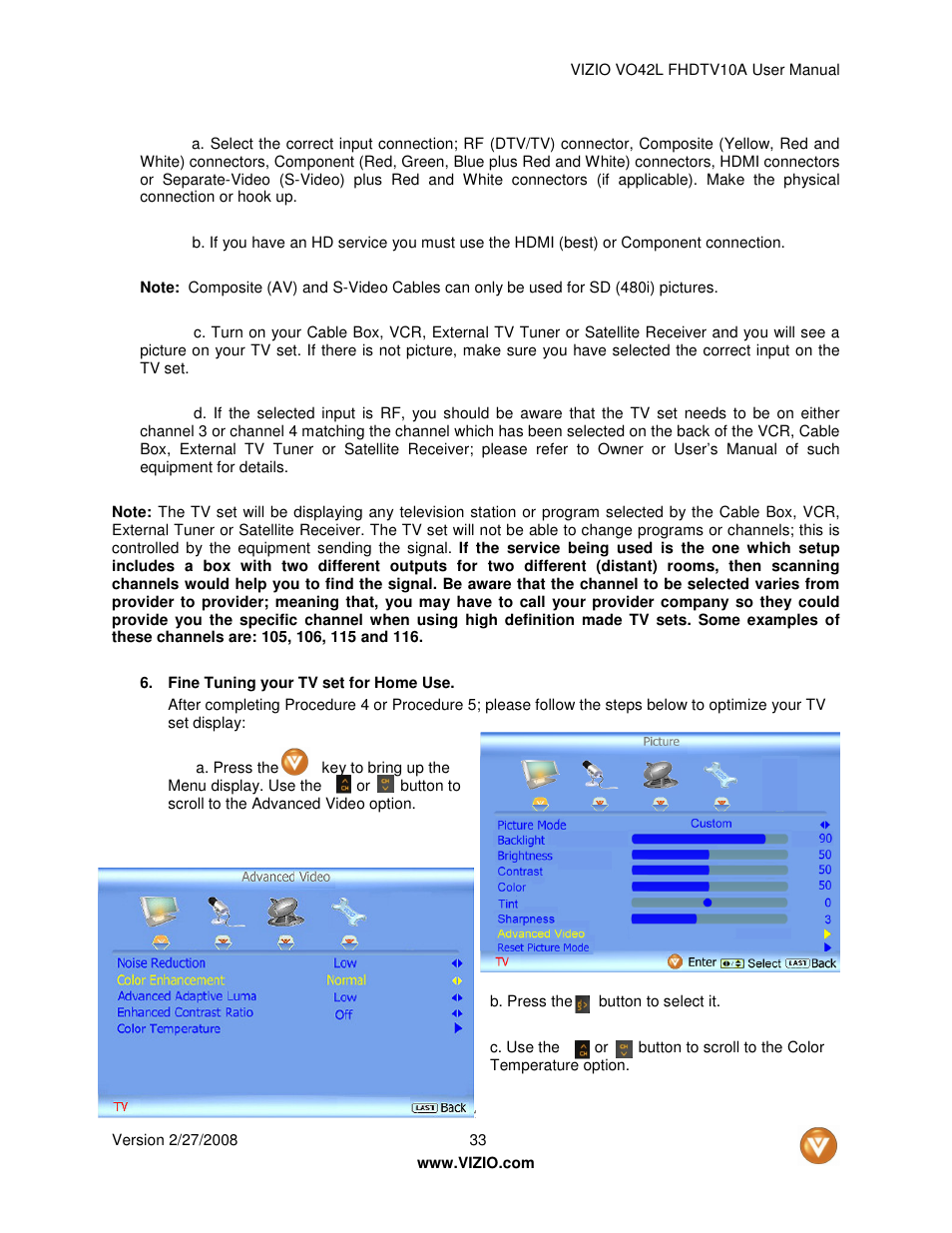 Vizio VO42LF User Manual | Page 33 / 77