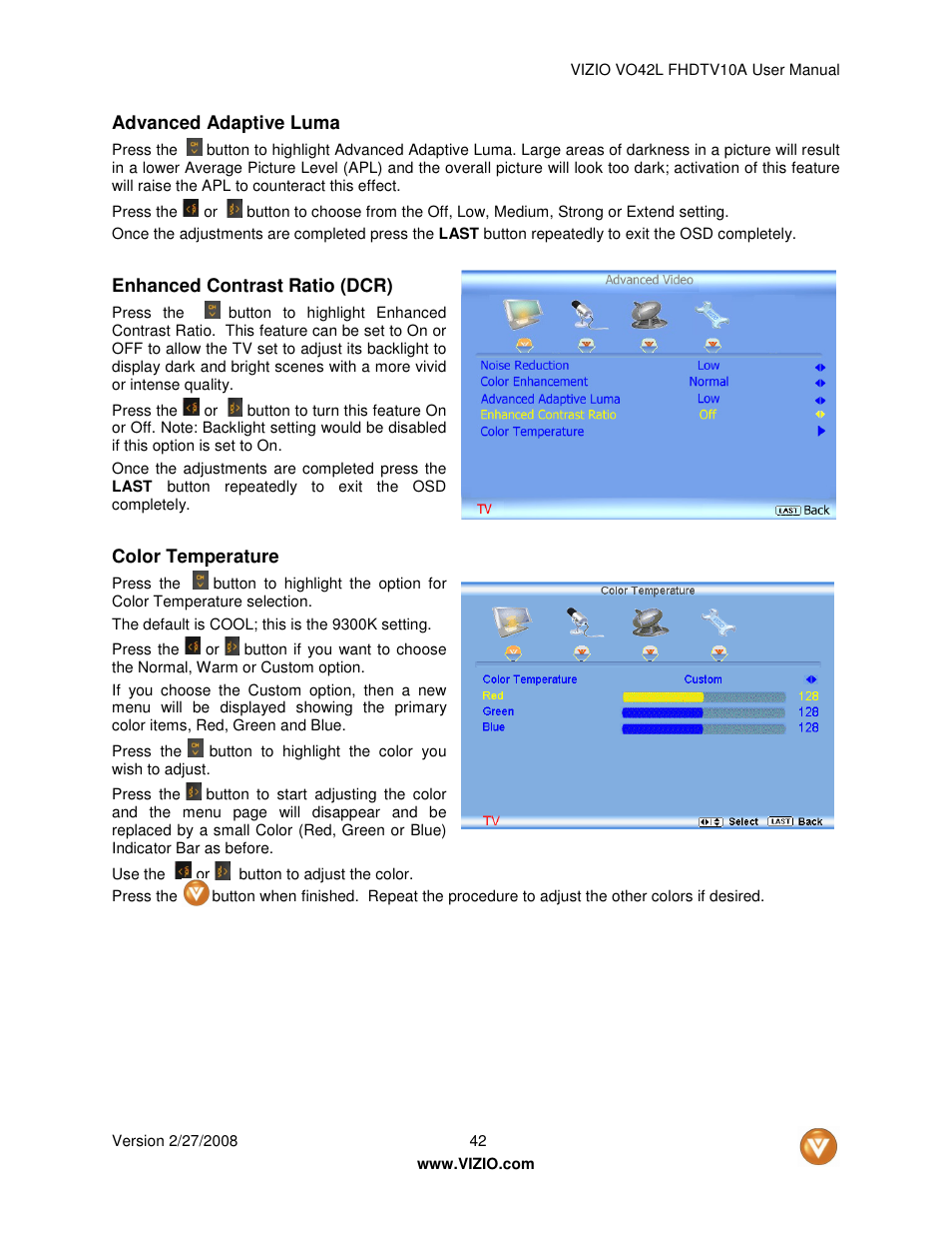 Vizio VO42LF User Manual | Page 42 / 77