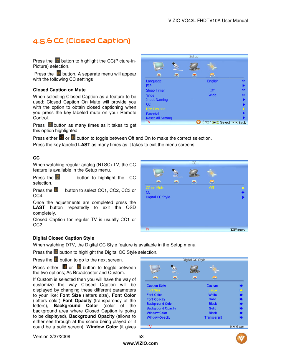 Vizio VO42LF User Manual | Page 53 / 77