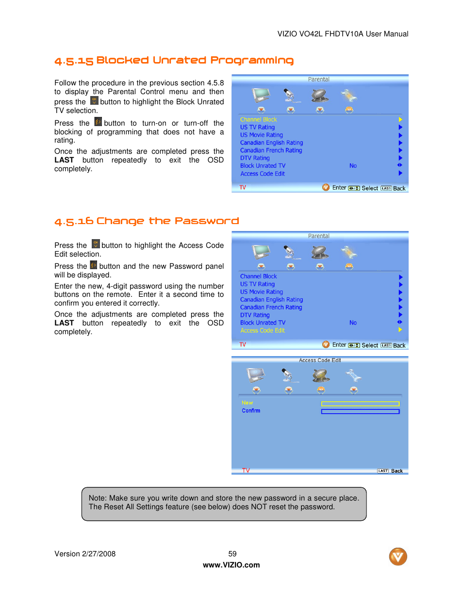 Vizio VO42LF User Manual | Page 59 / 77