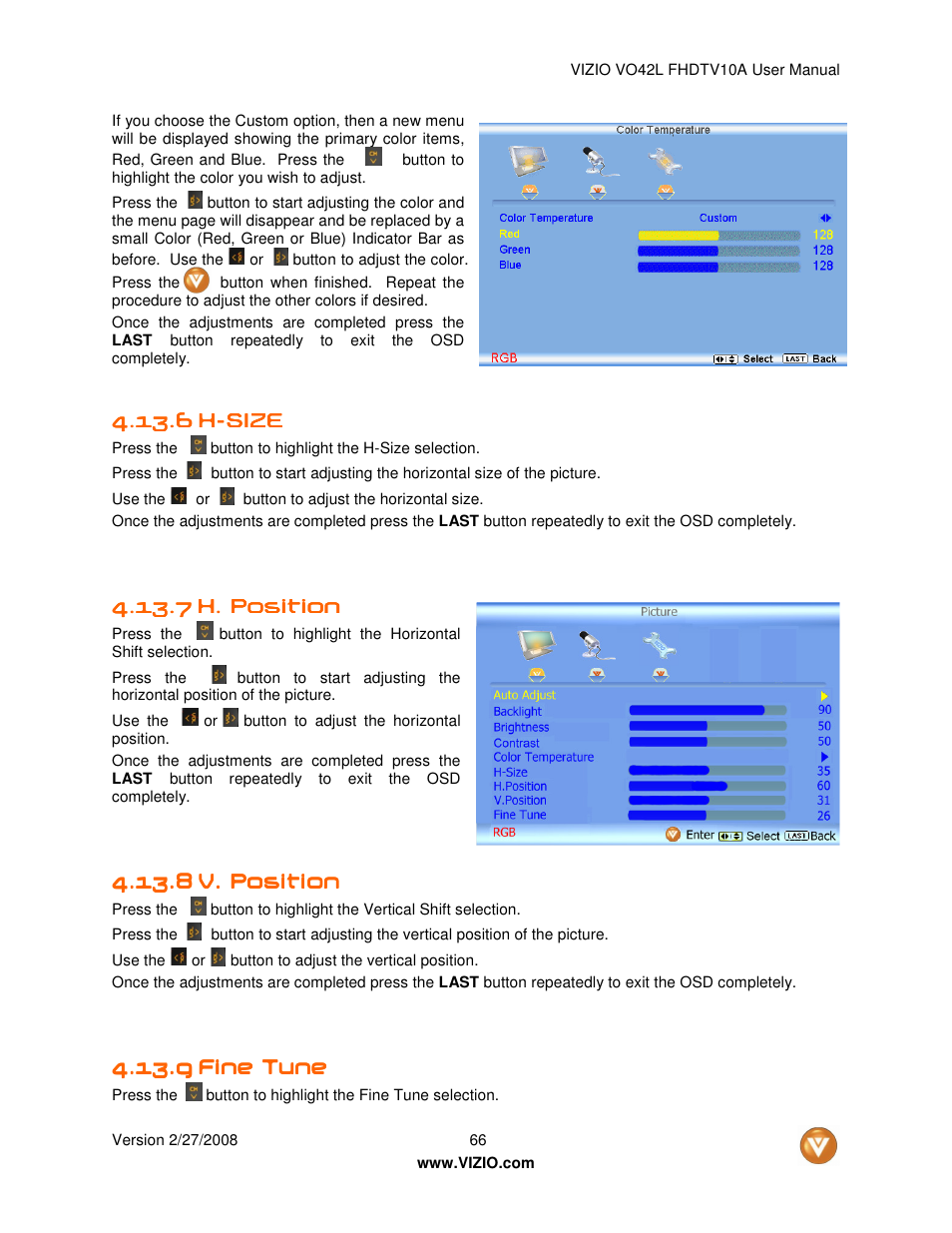 Vizio VO42LF User Manual | Page 66 / 77