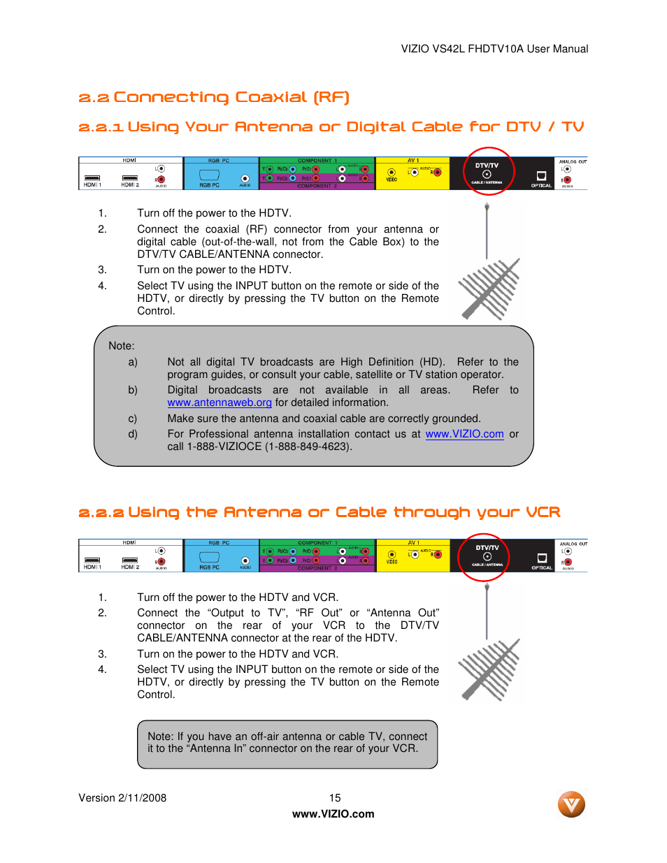 Vizio VS42LF User Manual | Page 15 / 61