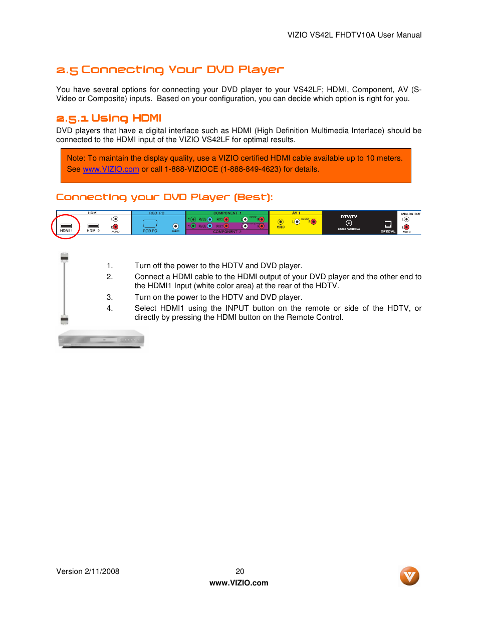 Vizio VS42LF User Manual | Page 20 / 61