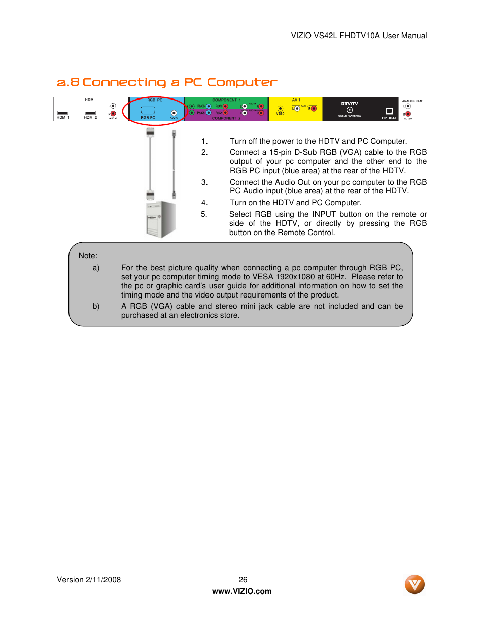 Vizio VS42LF User Manual | Page 26 / 61