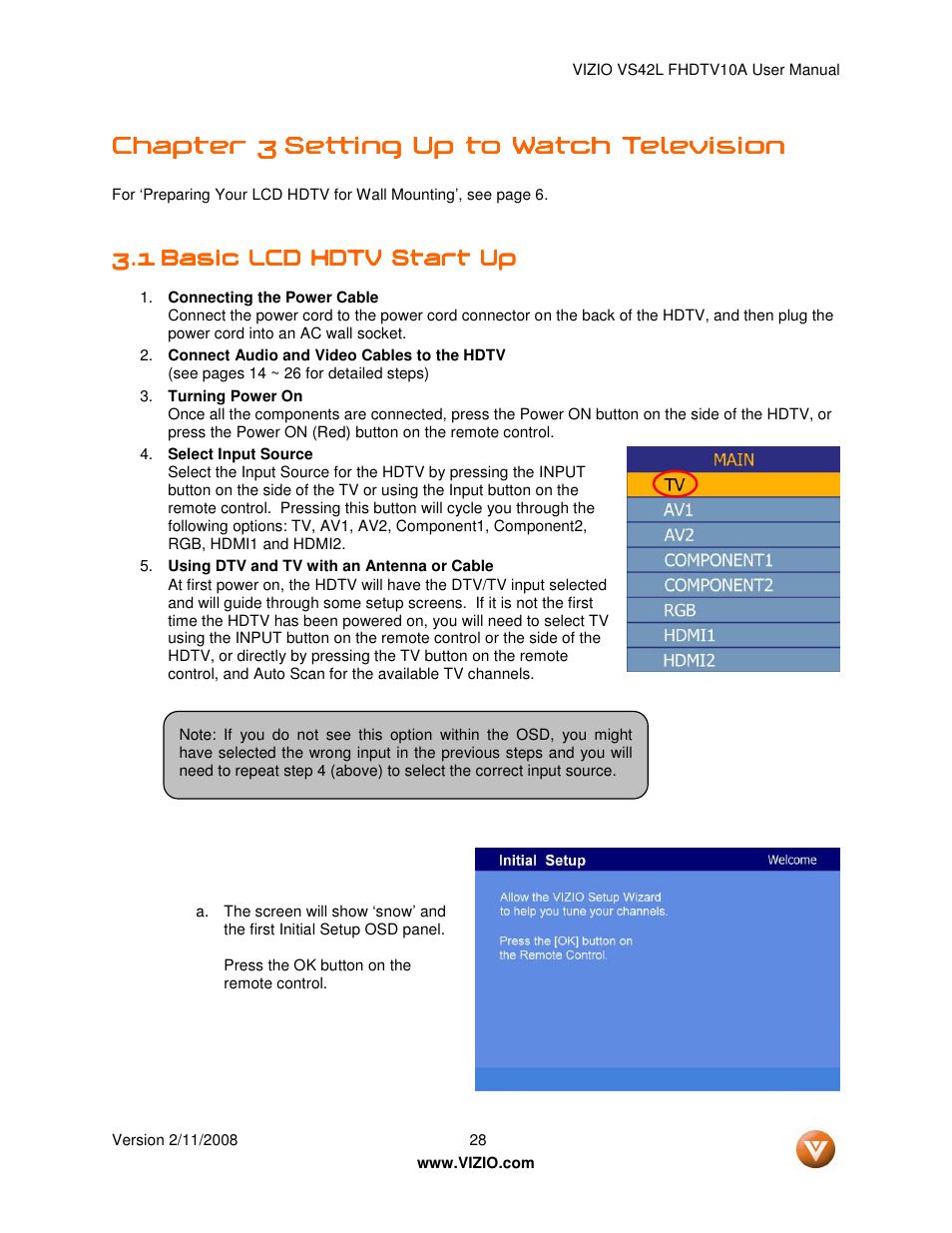 Chapter 3 | Vizio VS42LF User Manual | Page 28 / 61