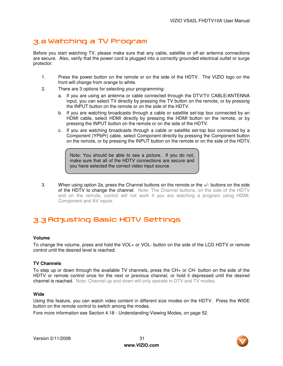 Vizio VS42LF User Manual | Page 31 / 61
