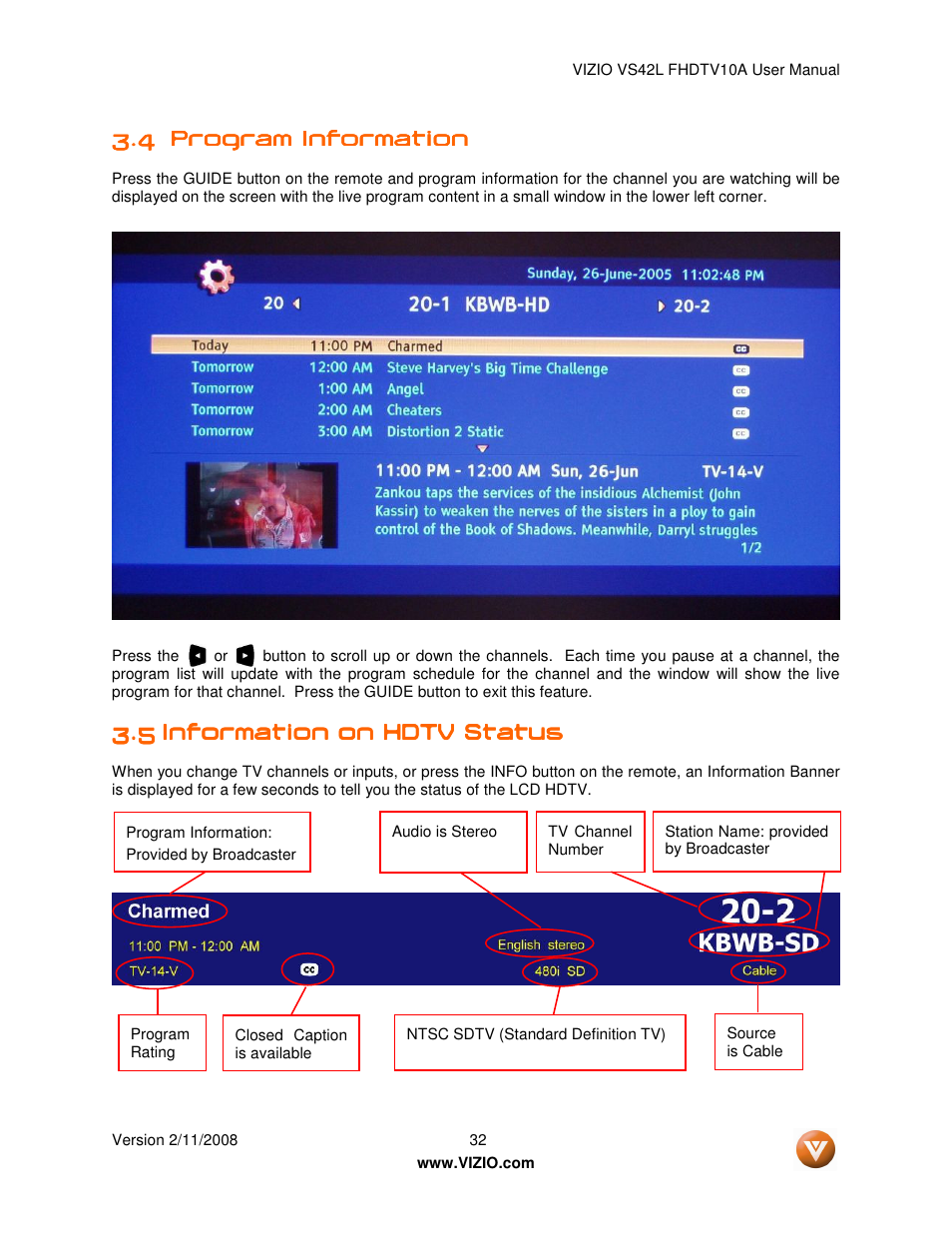 Vizio VS42LF User Manual | Page 32 / 61