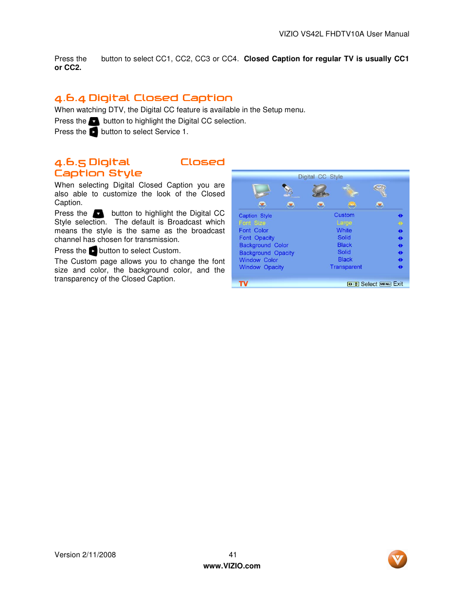 Vizio VS42LF User Manual | Page 41 / 61