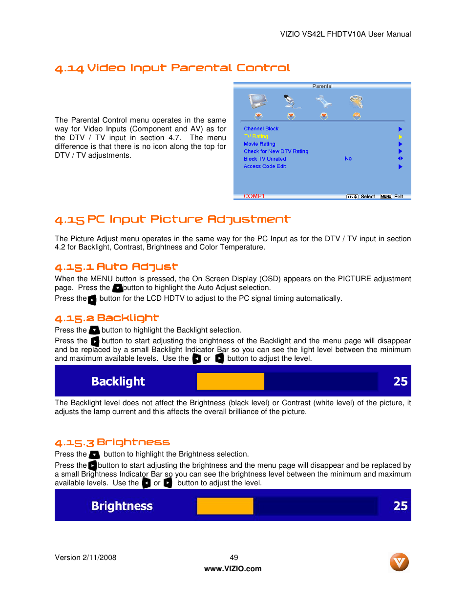Vizio VS42LF User Manual | Page 49 / 61
