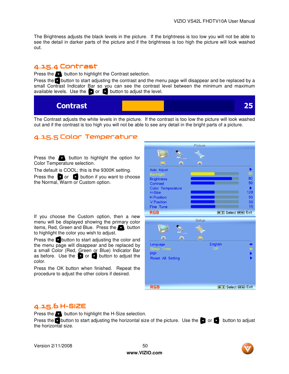 Vizio VS42LF User Manual | Page 50 / 61