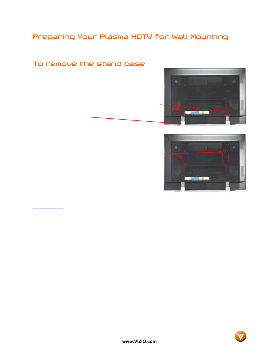 Preparing your plasma hdtv for wall mounting | Vizio VP50 HDTV20A User Manual | Page 6 / 77