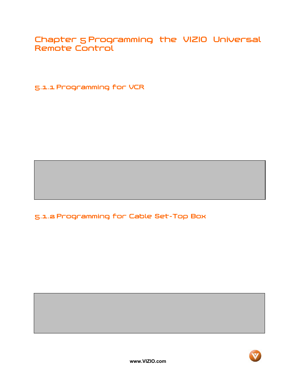 1 programming for vcr, 2 programming for cable set-top box | Vizio VP50 HDTV20A User Manual | Page 60 / 77