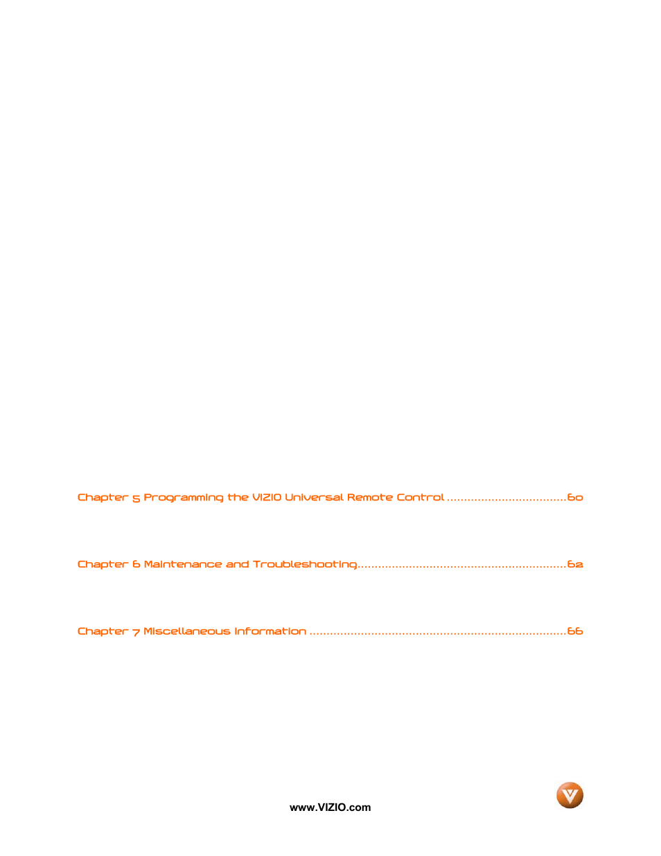 Vizio VP50 HDTV20A User Manual | Page 8 / 77