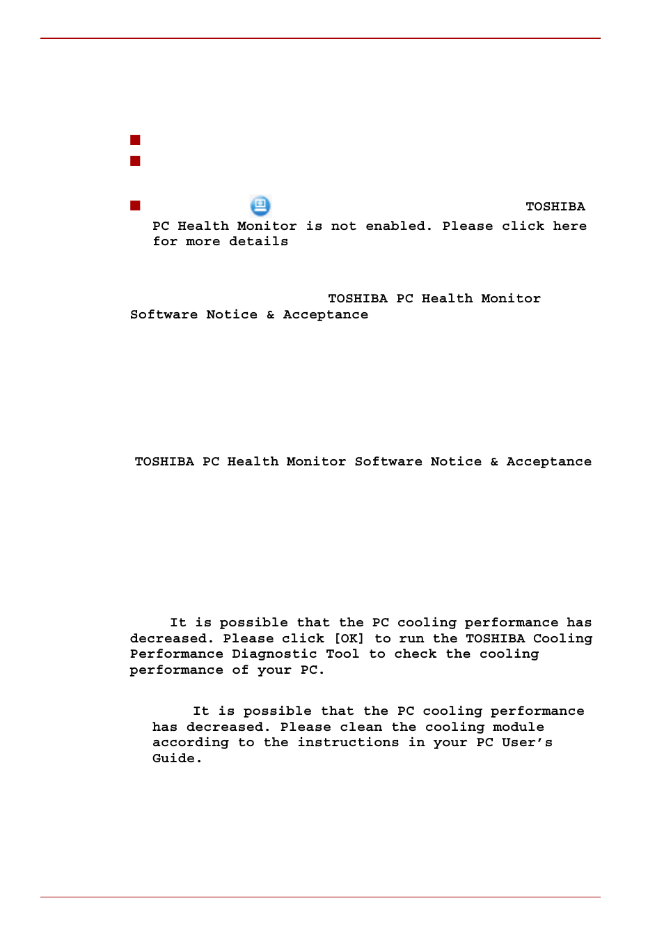 Starting the toshiba pc health monitor | Toshiba Tecra A10 User Manual | Page 214 / 240