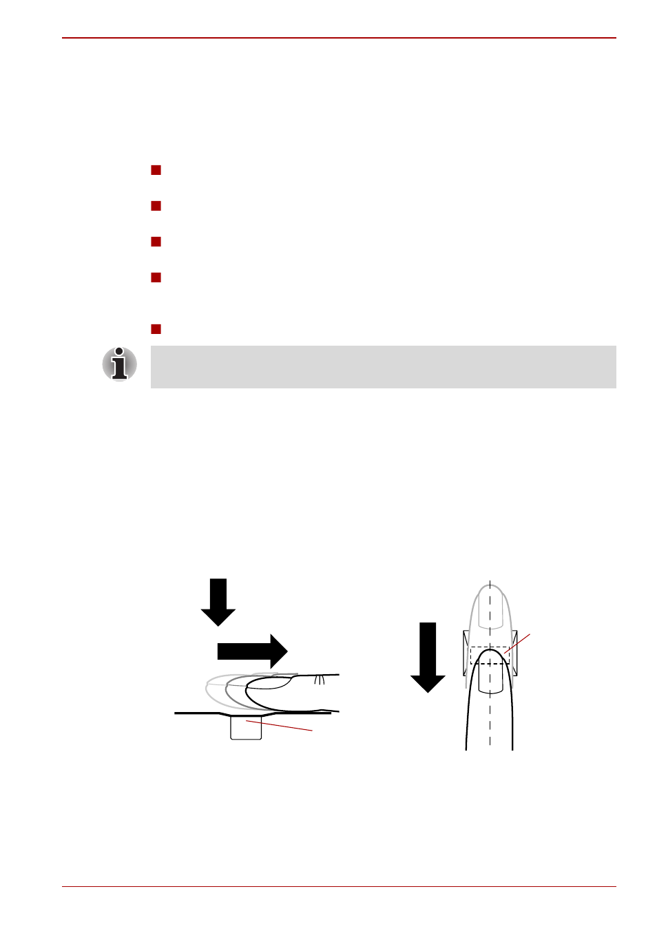 Using the fingerprint sensor, Using the fingerprint sensor -3, How to swipe your finger | Toshiba Tecra A10 User Manual | Page 91 / 240