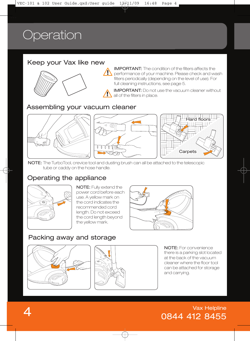Operation | Vizio VEC-101 User Manual | Page 4 / 10