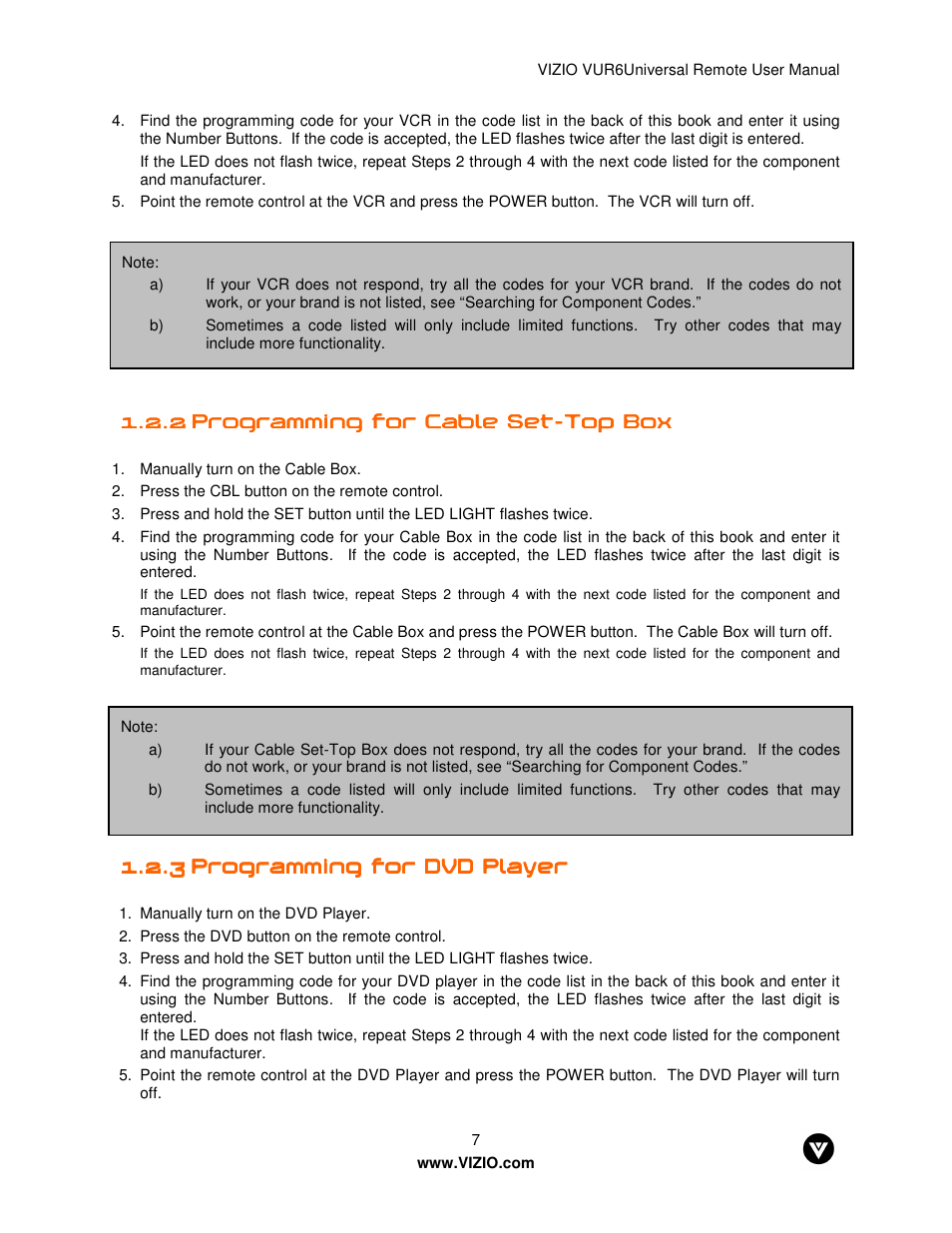 Vizio VUR6 User Manual | Page 7 / 18