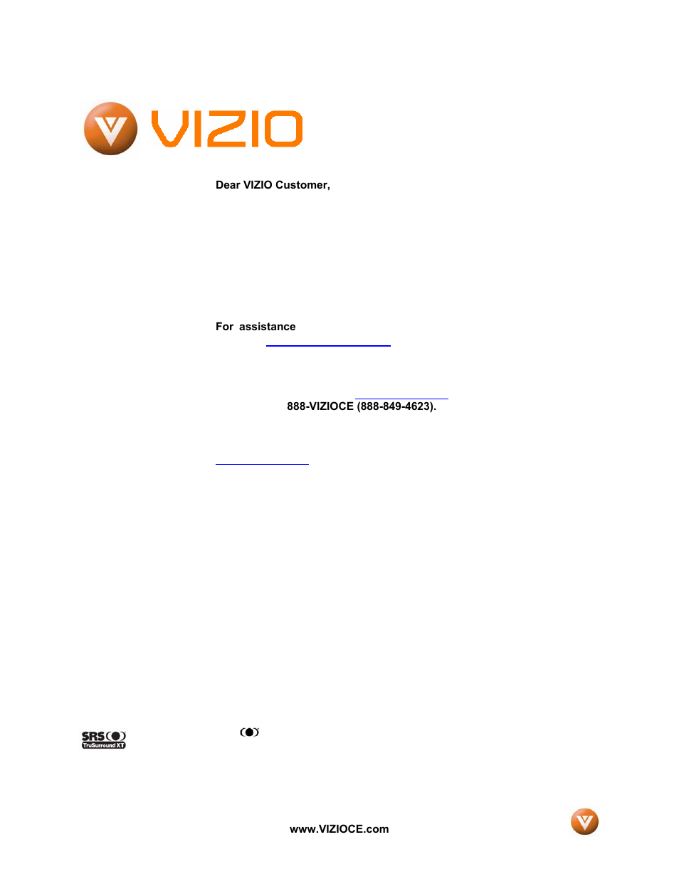 Vizio VP50HDTV User Manual | 73 pages