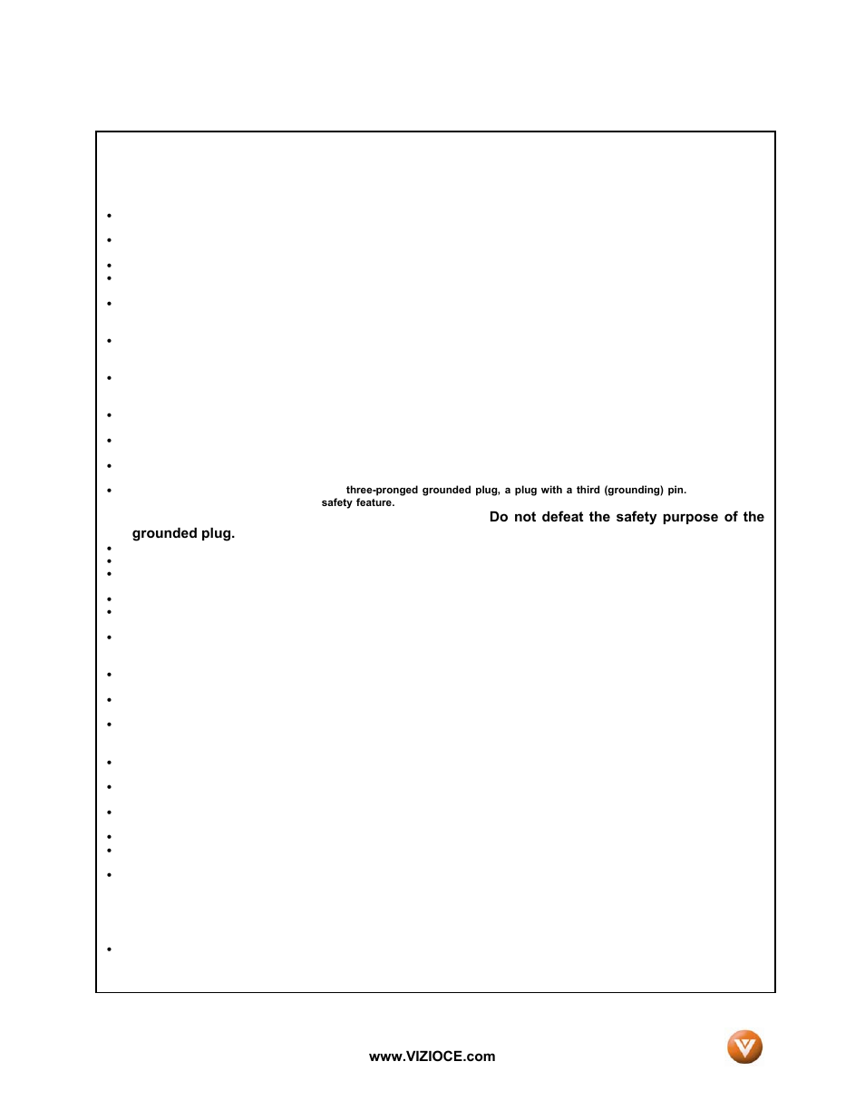 Vizio VP50HDTV User Manual | Page 2 / 73