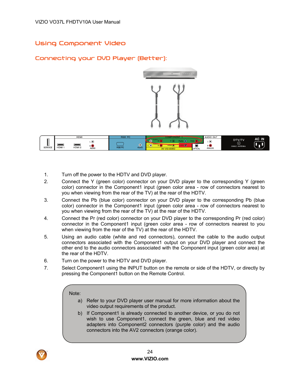 Vizio VO37L FHDTV10A User Manual | Page 24 / 80
