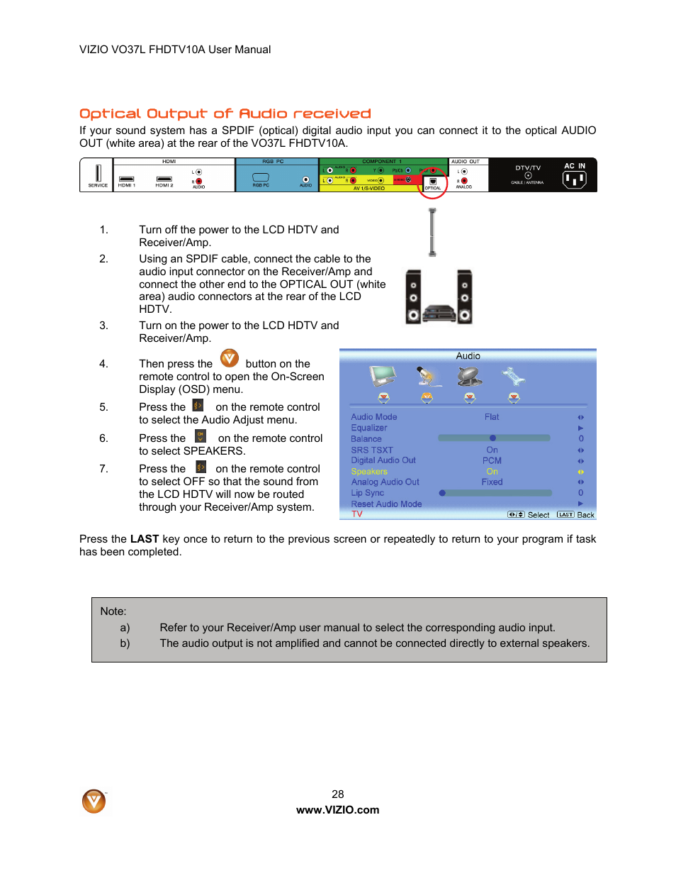 Vizio VO37L FHDTV10A User Manual | Page 28 / 80